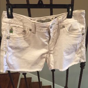 White Miss Me shorts